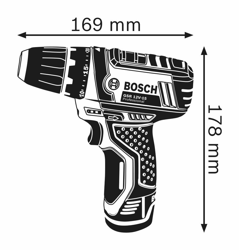 Bosch GSR 12V-15 Accu schroefboormachine in Tas - 0615990G6L
