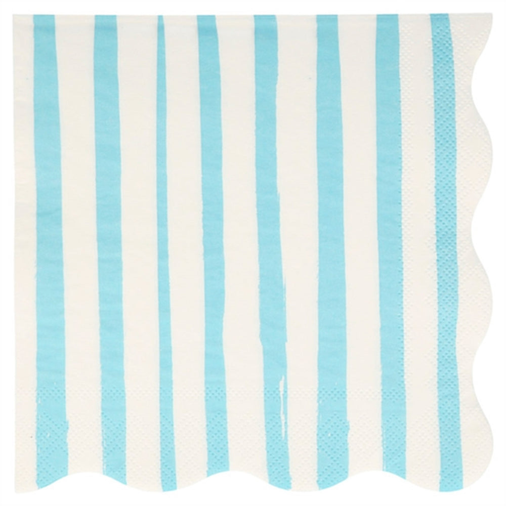 Køb Meri Meri Stripe Blue Servietter Large