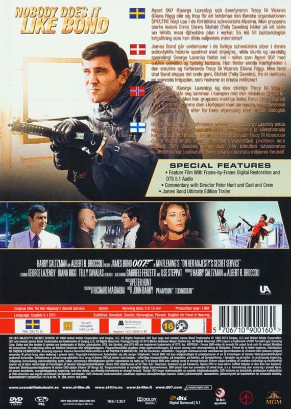 James Bond - I Hendes Majestæts Hemmelige Tjeneste/On Her Majesty's Secret Service - DVD