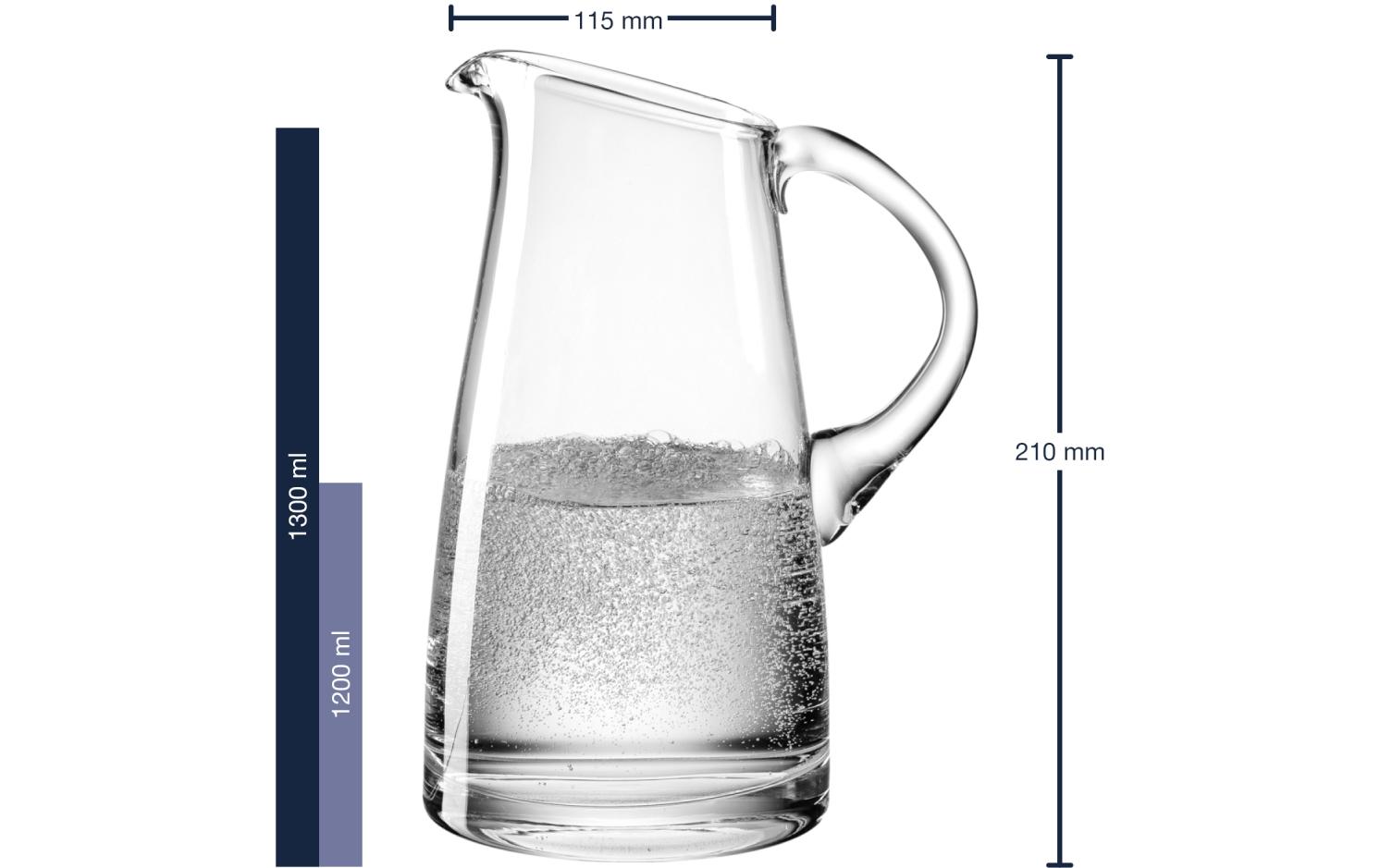 Krug Liquid 1.2 l, TransparentHandgemachter Glas-Krug