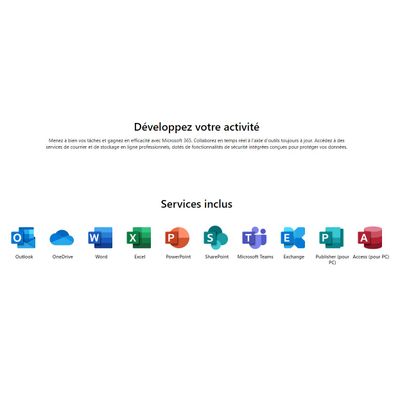 Microsoft 365 Business Standard - Code d'activation envoyé par email valable pour 1 appareil pendant 1 an