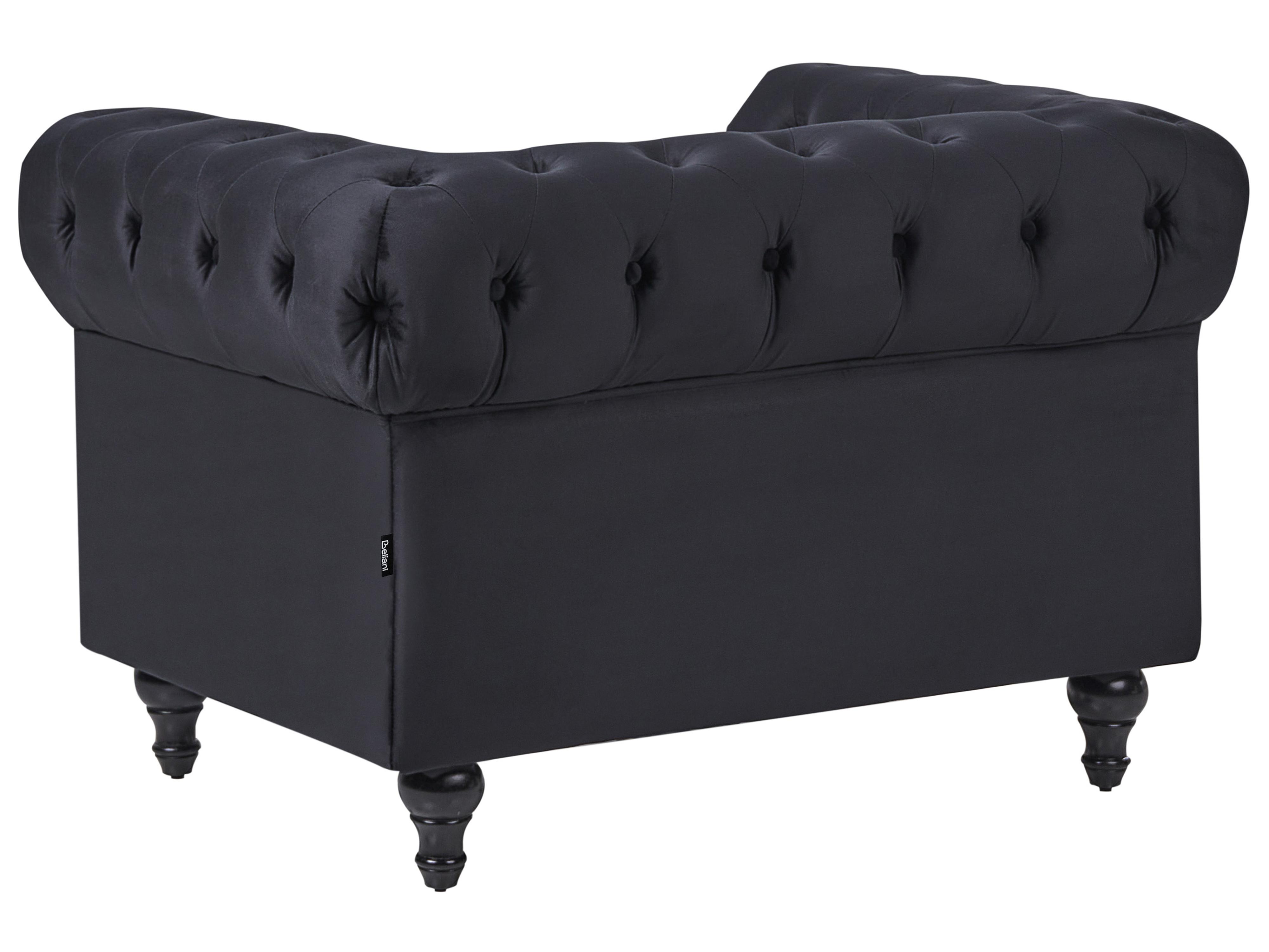 Bankenset 4-zits CHESTERFIELD Fluweel Zwart