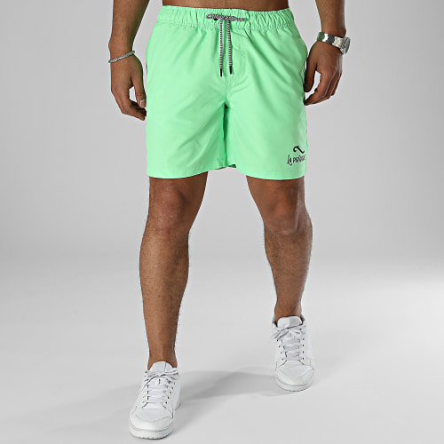 Short De Bain Logo 2 Vert Fluo Noir