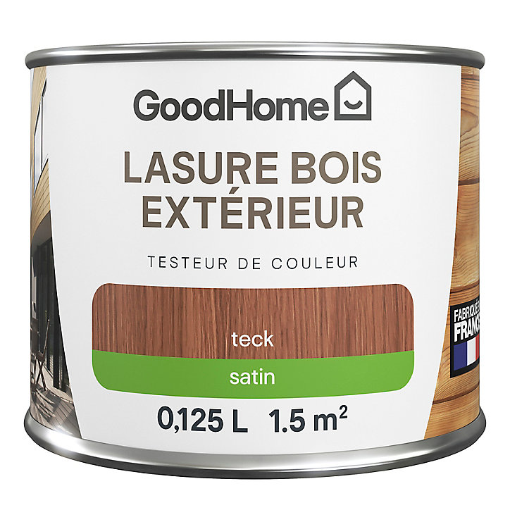Lasure bois extérieur teck satin 8 ans GoodHome 125ml