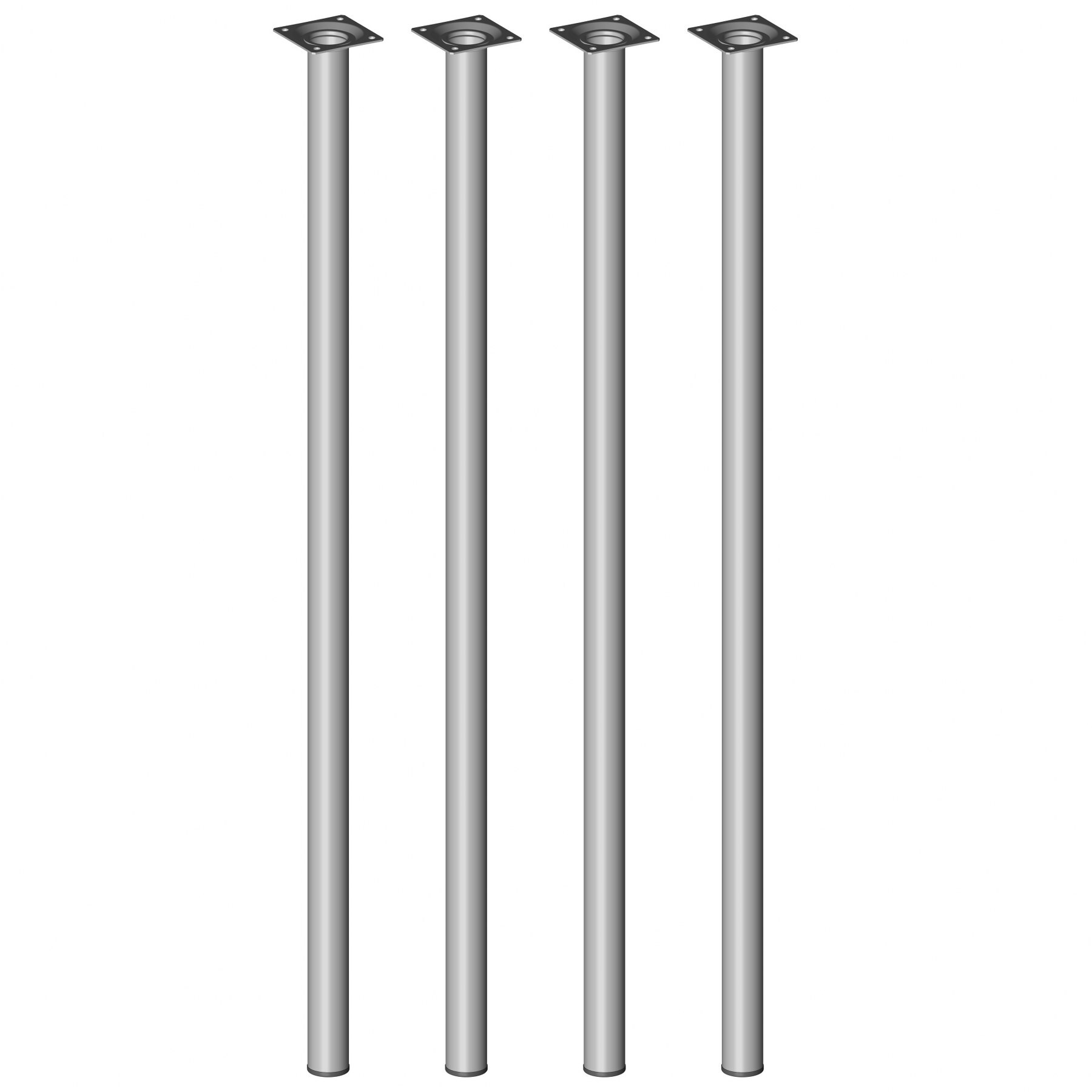 Element System Möbelfüße 4er-Set BURGUND Tischbeine TischgestellØ30 Aluminium