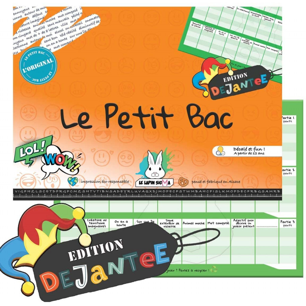 Jeu du Petit BAC - Edition Déjantée