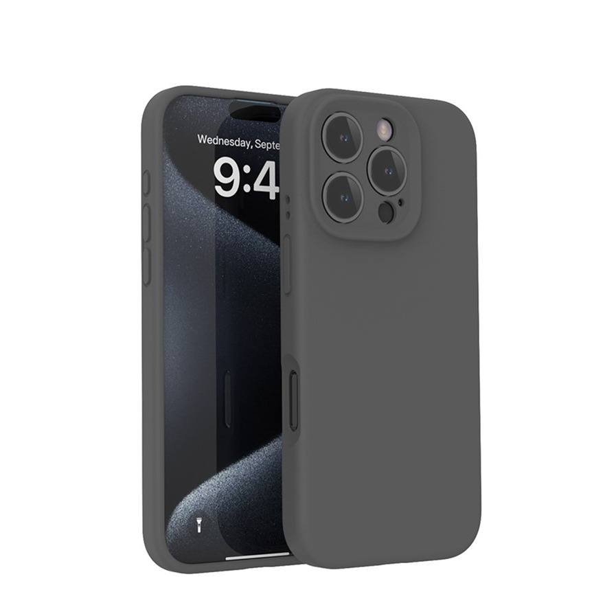 iPhone 16 Pro Max MagSafe Silikon Case Hülle mit Kameraschutz - Anthrazit