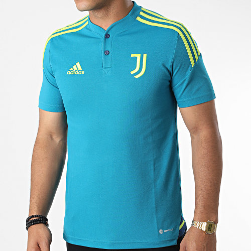 Polo Manches Courtes A Bandes Juventus HA2625 Turquoise