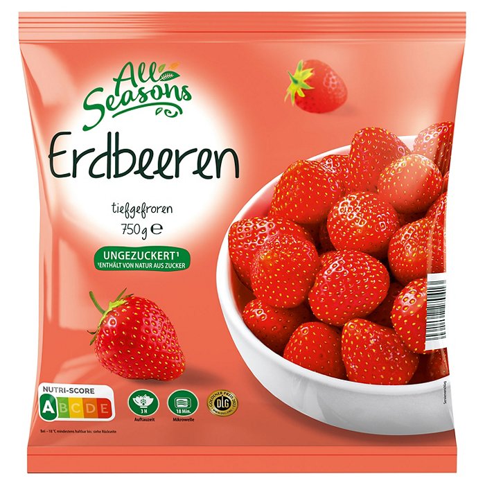 ALL SEASONS Erdbeeren 750 g, ungesüßt