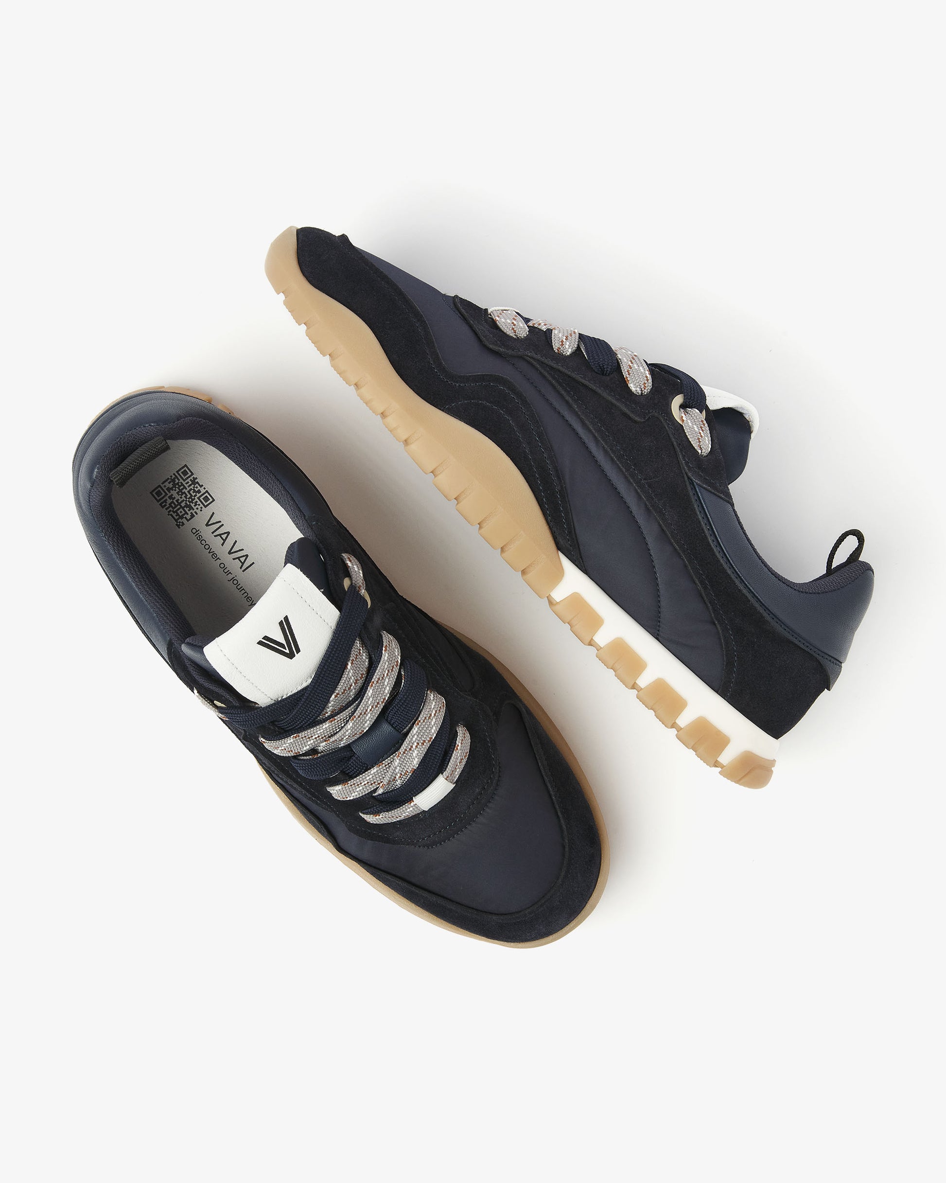 VIA VAI blauwe heren sneakers Frenkie Aaron