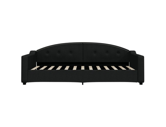 VIDAXL - Lit de jour avec gigogne et tiroirs noir 90x200 cm tissu