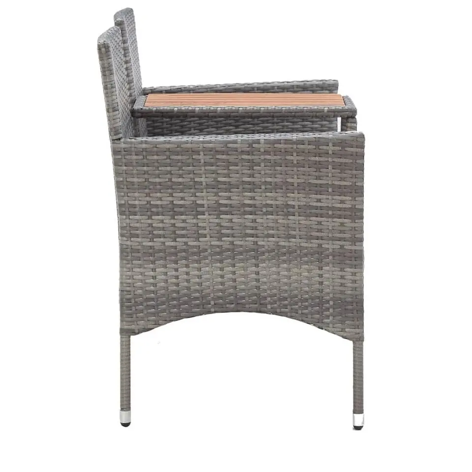 vidaXL - Tuinbankje - Grijs - Poly rattan