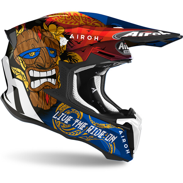 Airoh - Casque Twist 2.0 Tiki Or / Noir Brillant / Bleu / Rouge