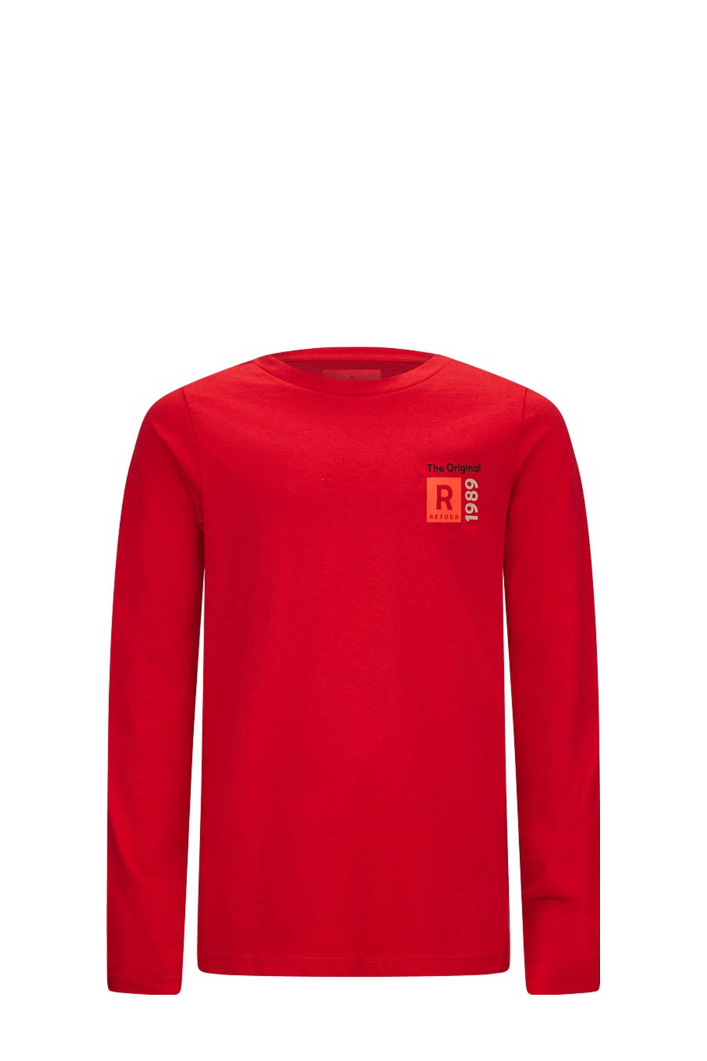 Retour Jeans longsleeve Nick met printopdruk felrood