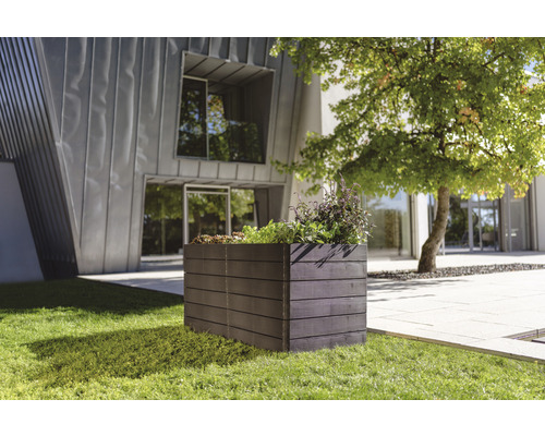 Klassieke verhoogde tuinbak GARANTIA Ergo Quadro 2 L 75 incl. Flora waterbesparend systeem 160 x 80 x 75 cm hout