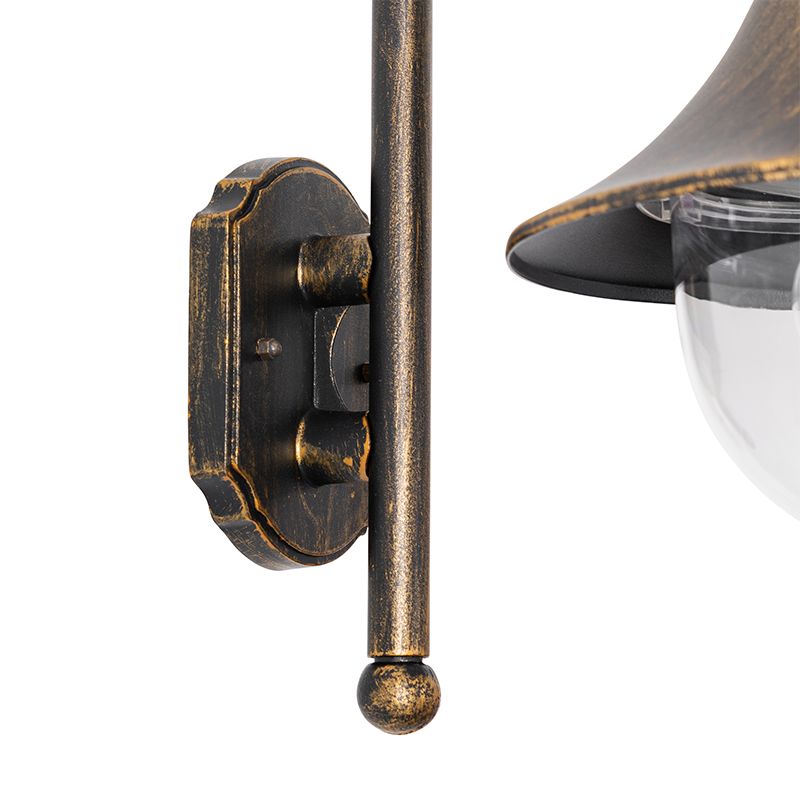 Klassieke buiten wandlamp antiek goud IP44 - Daphne