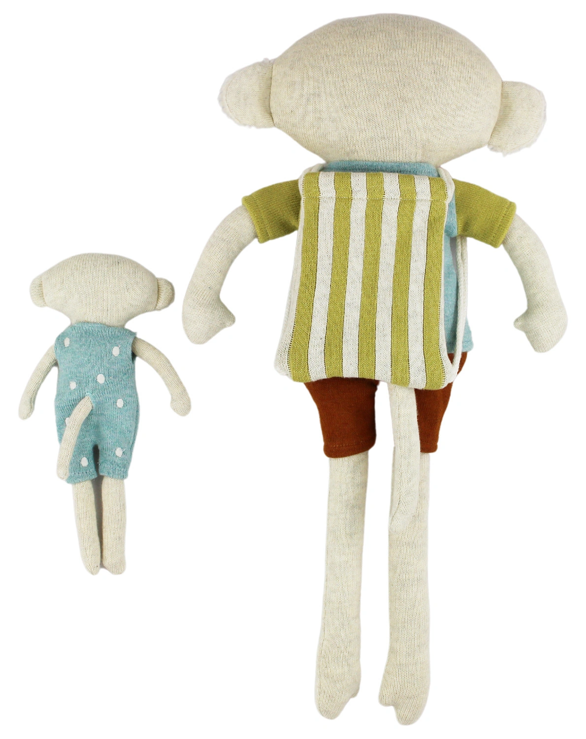 Kuscheltier AFFE MIT BABY (60cm) in blau/gelb