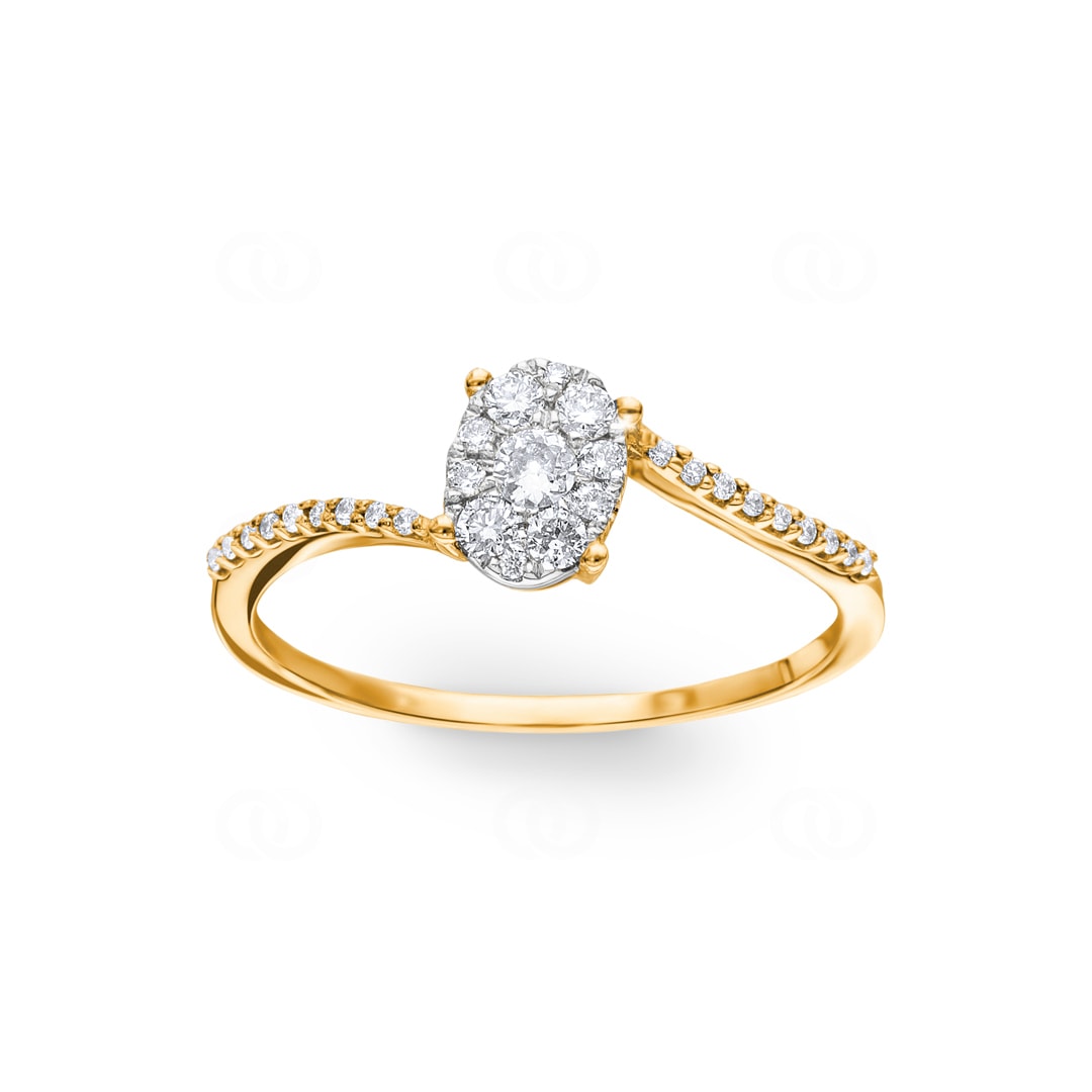 Verlobungsring 750/18 K Gelbgold mit Diamanten 0.23 ct H/si