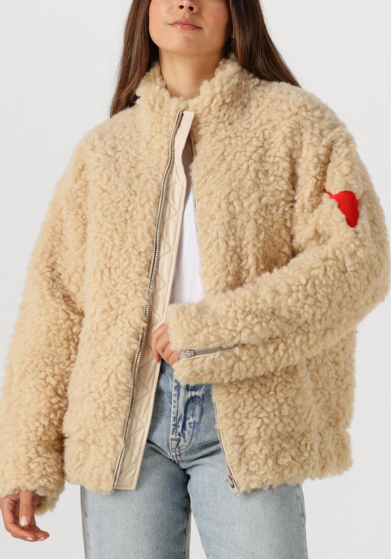 beige alix the label teddy jas ladies woven teddy coat