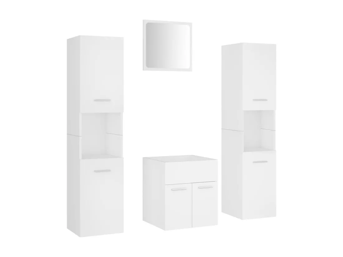 Ensemble de meubles de salle de bain Blanc Aggloméré