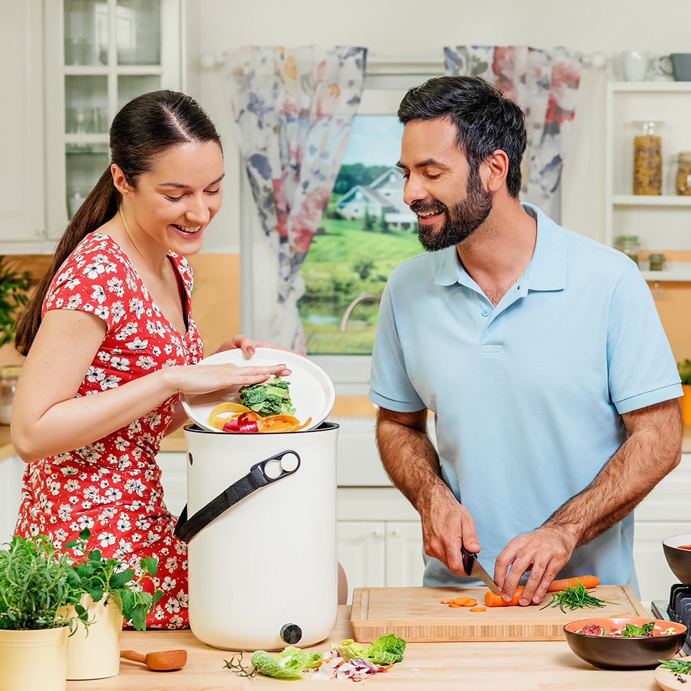 Skaza 019840008 composteurs bokashi organko 2 avec 1kg d'activateur blanc-9.6l