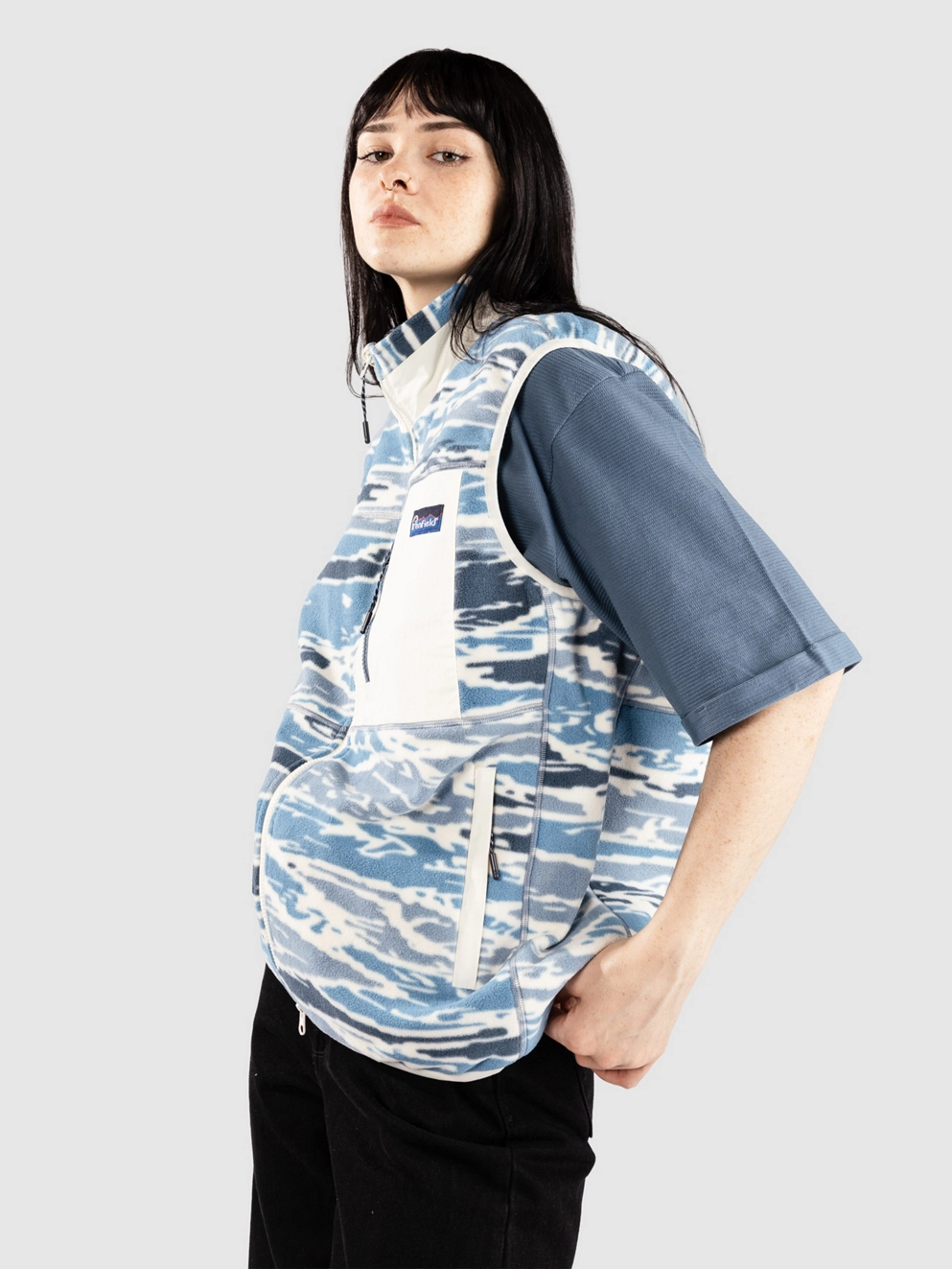 Penfield USA The Bay Jacquard Microfleece Vest blue fusion
