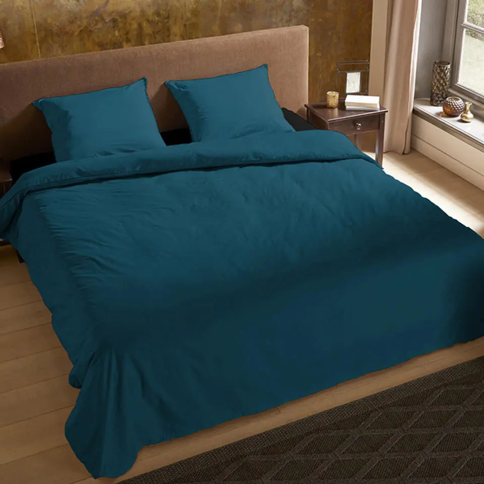 Zavelo Basic Uni Dekbedovertrek Petrol -Lits-jumeaux (240 x 200/220...