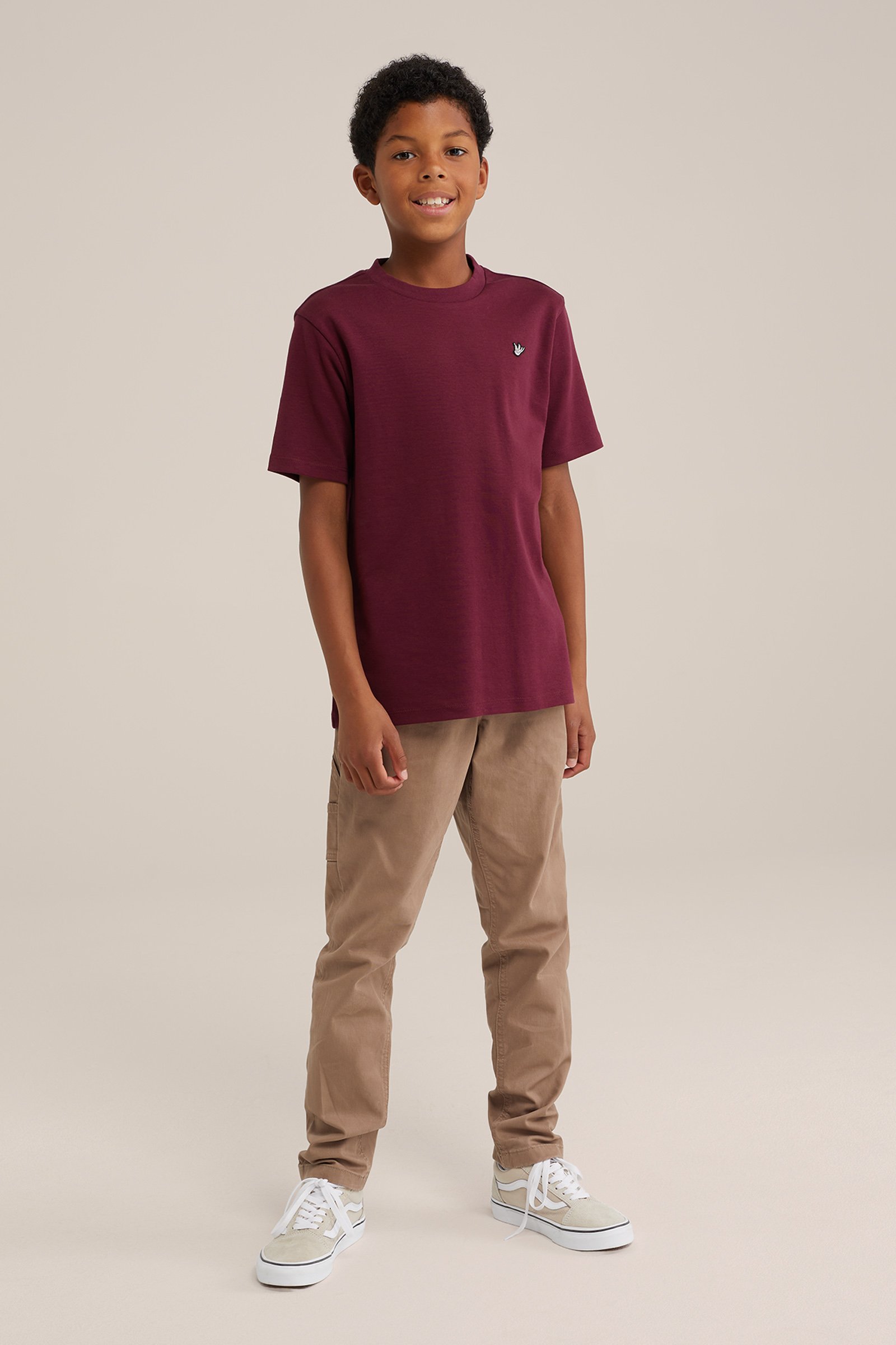 Jongens T-shirt WE Fashion Bordeauxrood