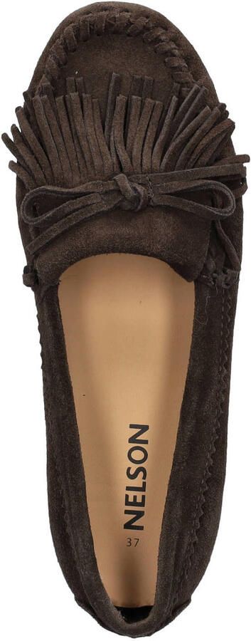 Nelson suede mocassins bruin