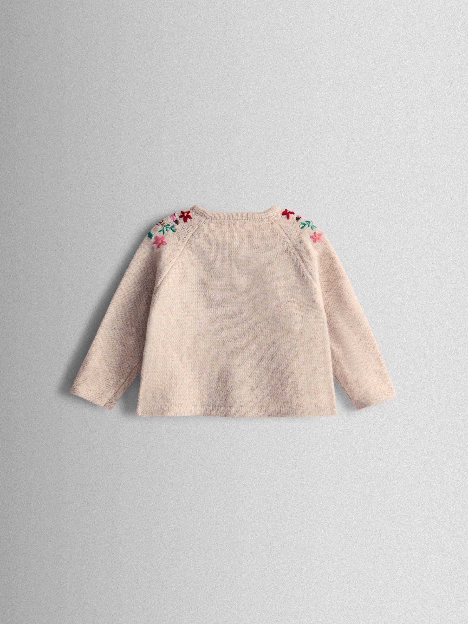 JoJo Maman Bébé - Kerstvest met roodborstjesborduursel