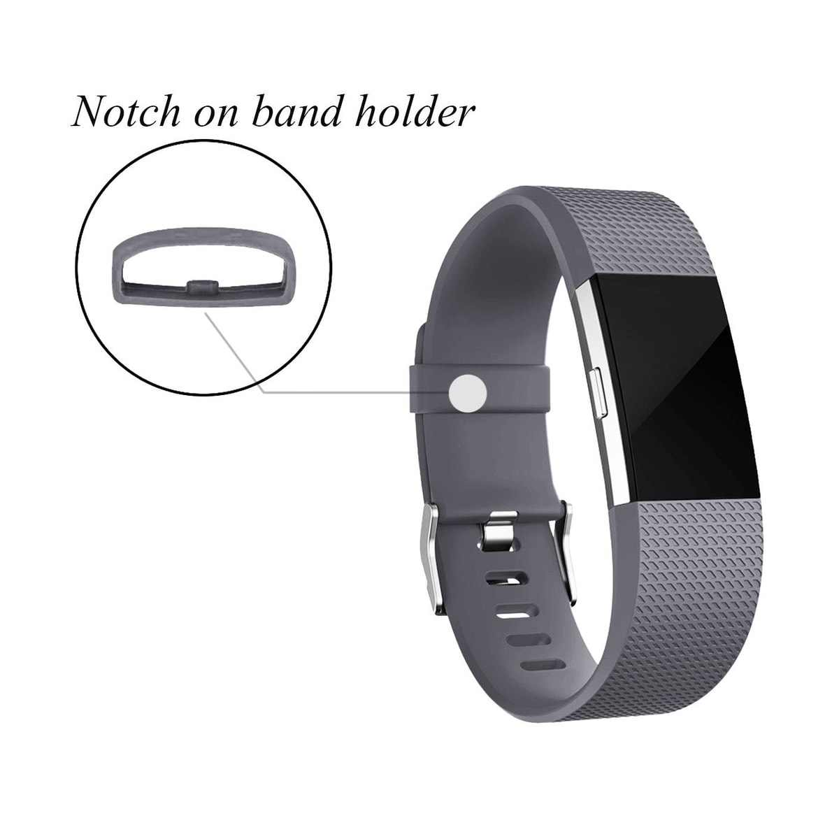 Armbånd til Fitbit Charge 2 L Grå