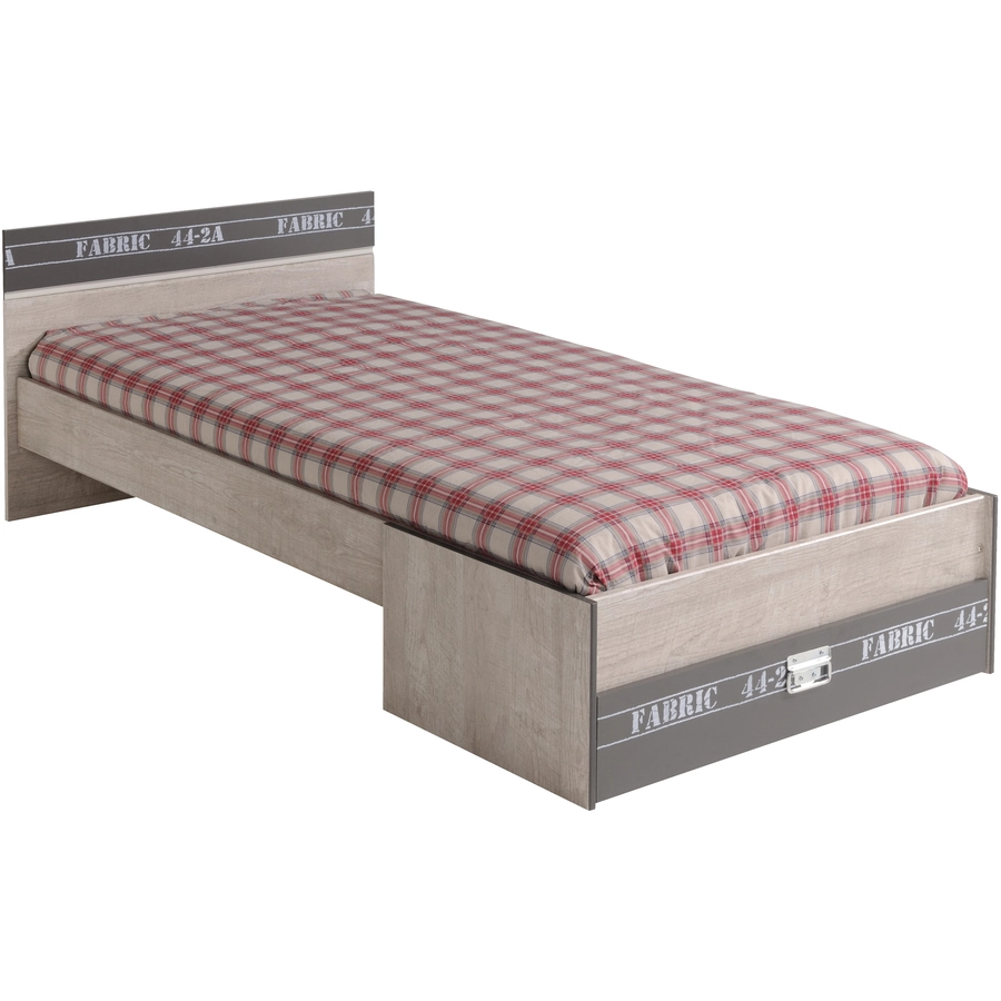 Parisot Einzelbett mit Schubkasten Fabric 4 Esche-grau Esche-grau