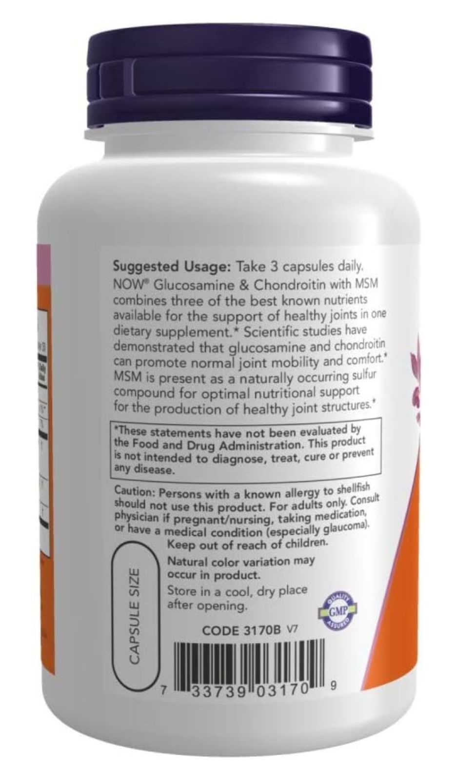 NOW Foods Glucosamina e Condroitina com MSM 90 cápsulas