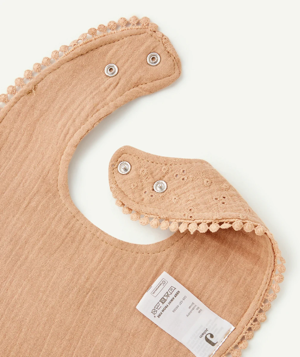 JOLLEINBAVOIR ROND MARRON BRODÉ EN COTON