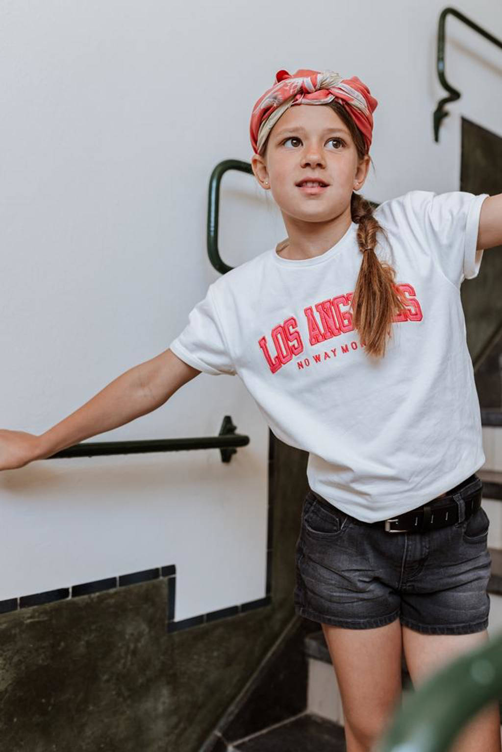 No Way Monday T-shirt met tekst offwhite