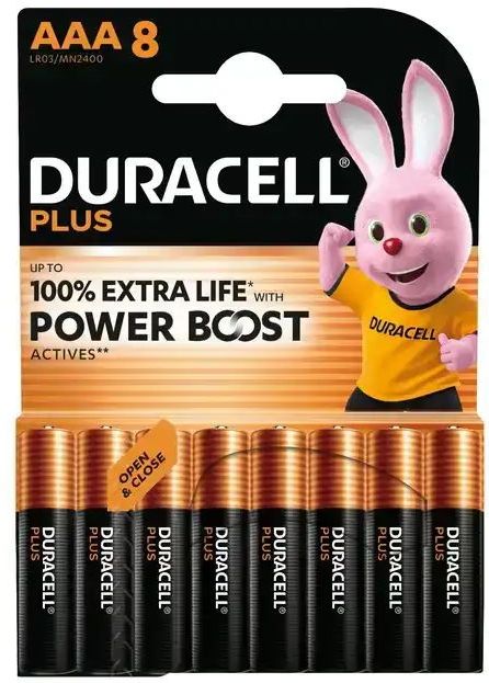 Duracell Plus - AAA Alkalinebatterijen - 8 Stuks - Powerboost Actives