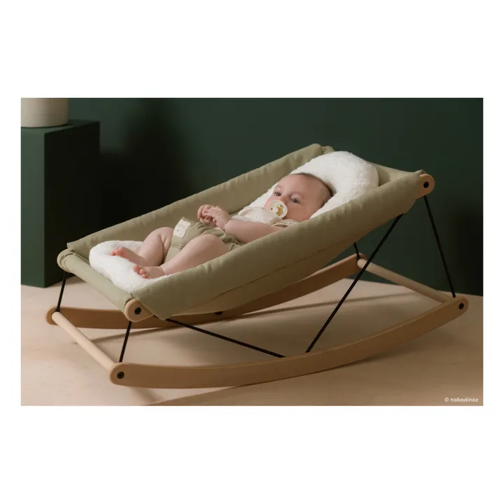 Nobodinoz Coussin réducteur pour transat Growing green en éponge de coton bio