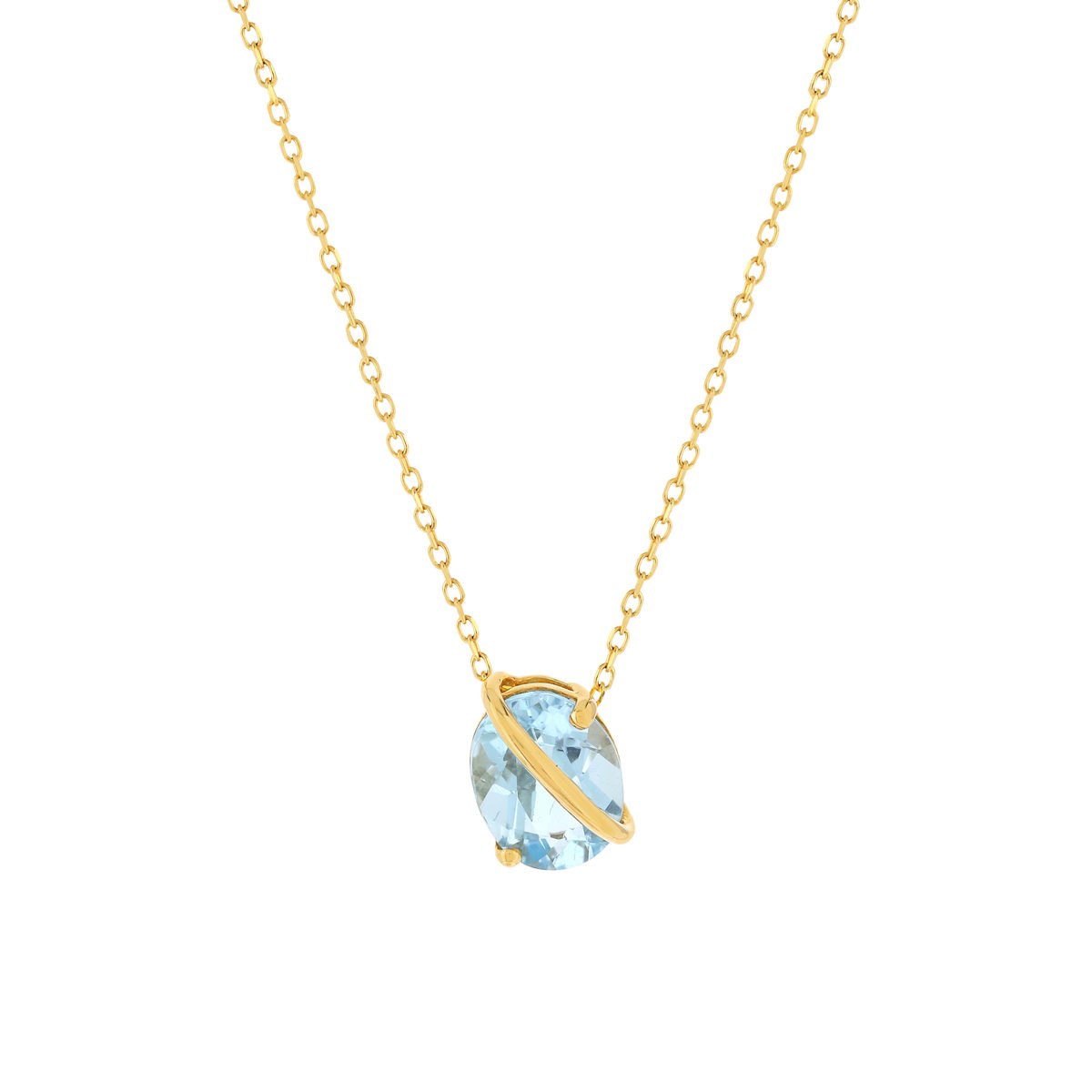 Collier or jaune 375 topaze 42 cm