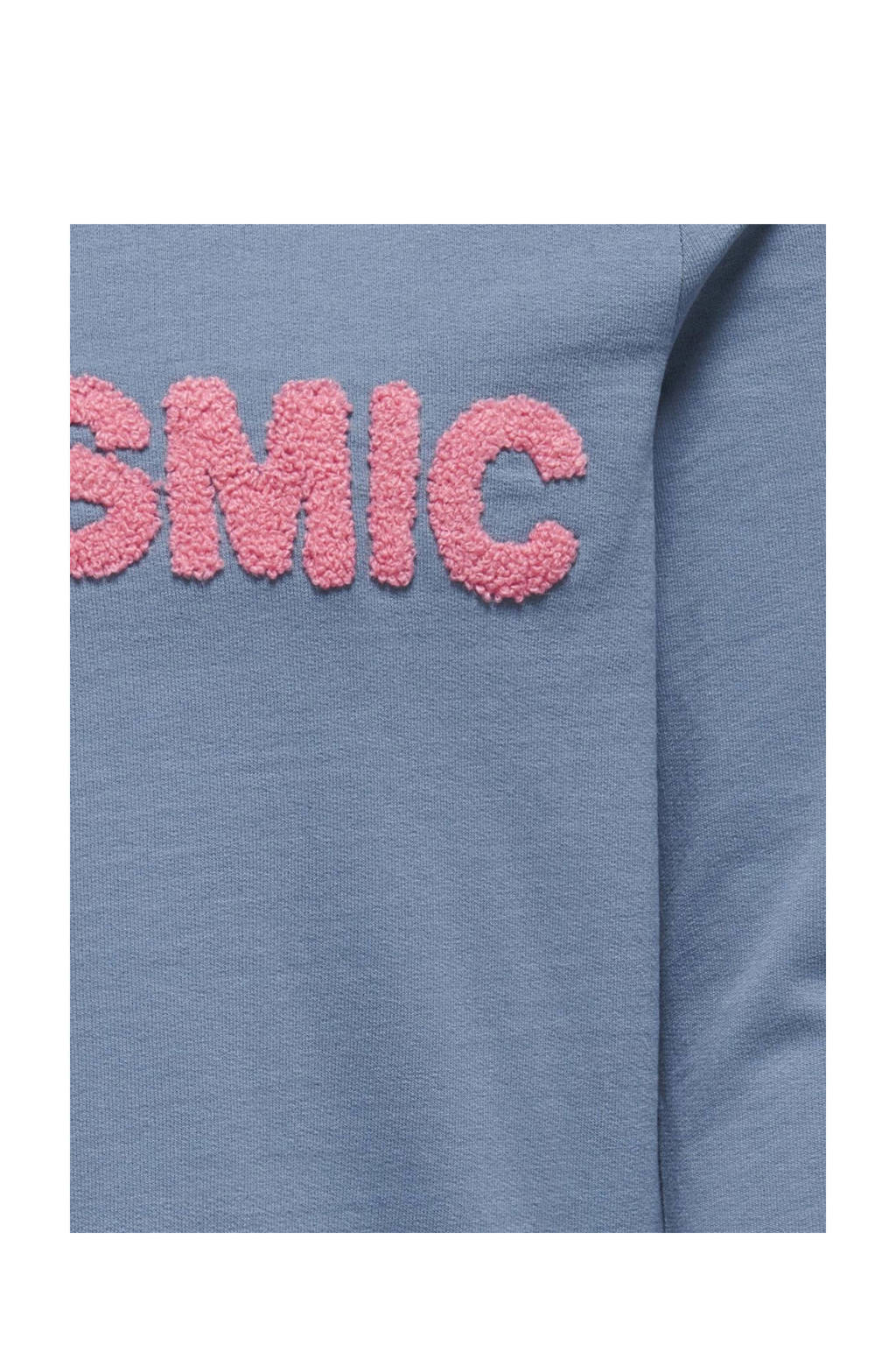 ONLY sweater KOGAMELIE met tekst zachtblauw