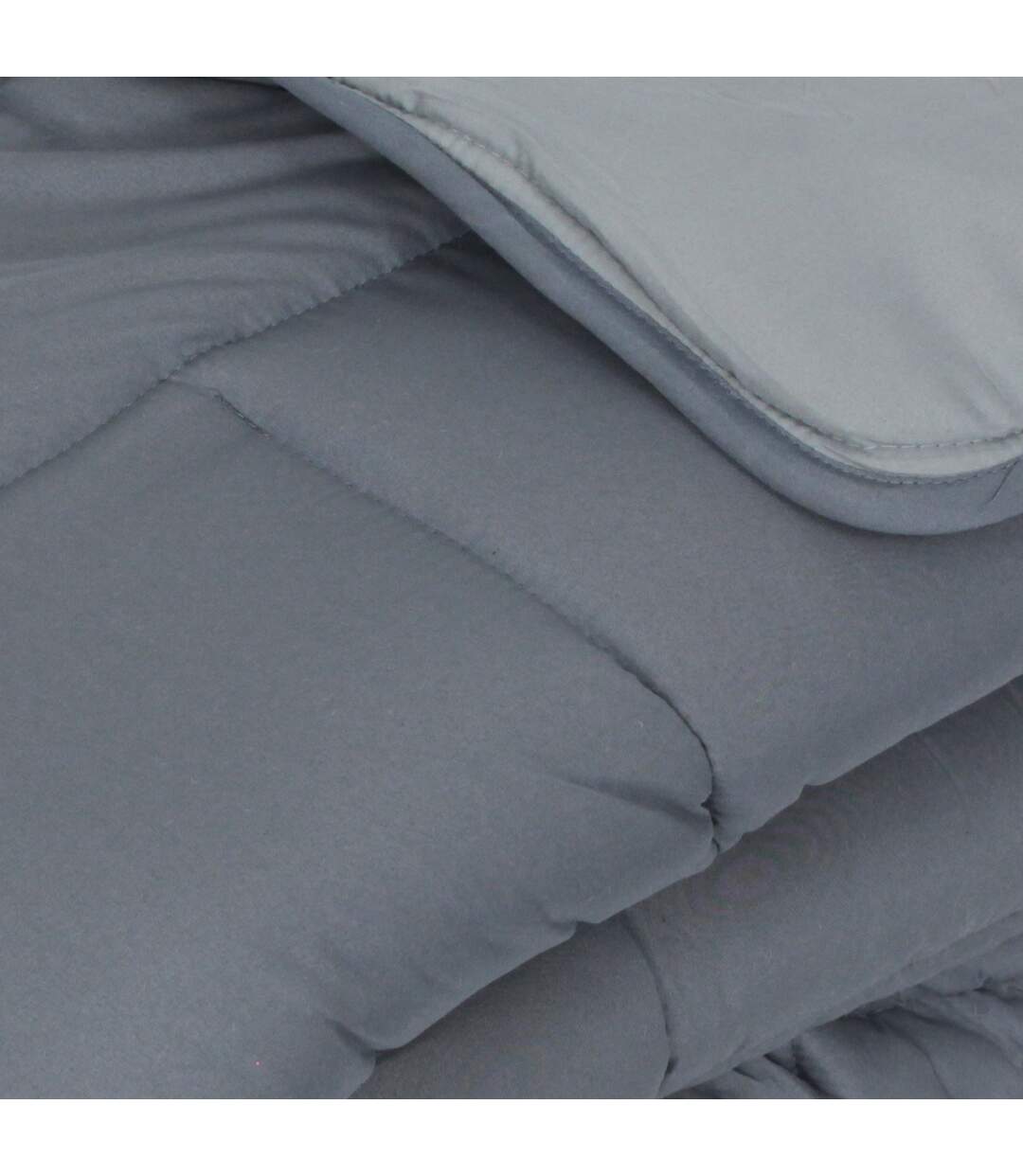 Couette hiver 140x200 cm COCOON BICOLORE Acier/Argent garnissage fibre polyester 400g/m2