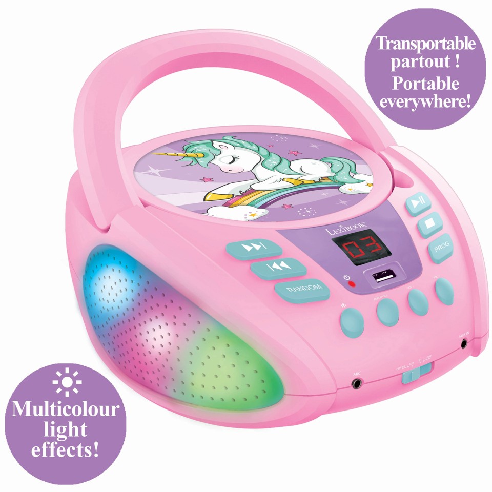Lexibook - Unicorn Bluetooth bærbar cd-afspiller