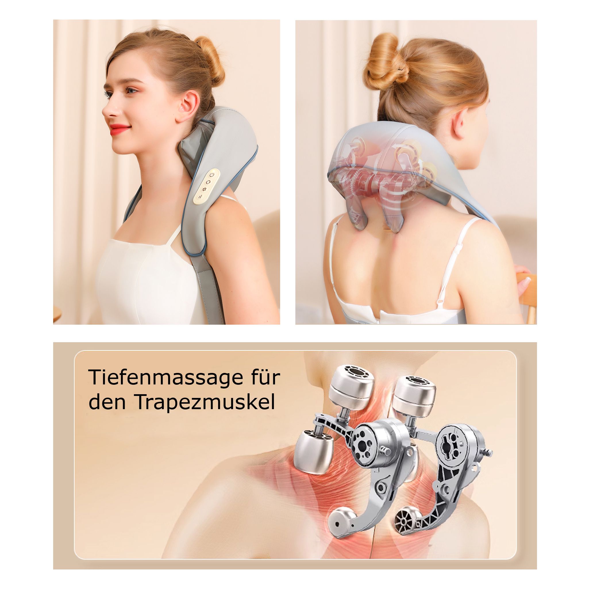 axion® Nacken-Massagegerät mit Tiefenwirkung und Wärmefunktion