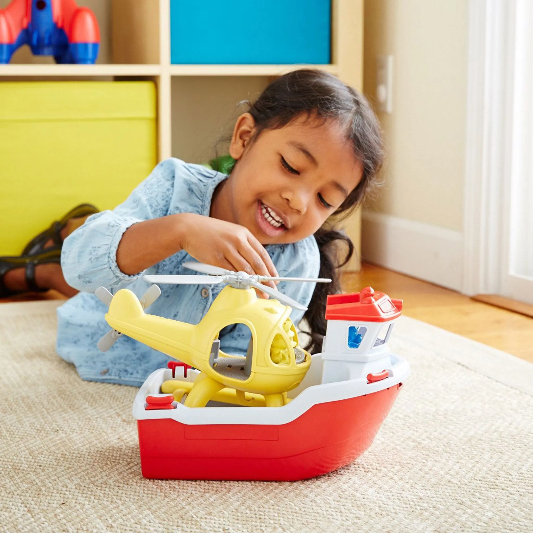 Green Toys Bateau et Hélicoptère