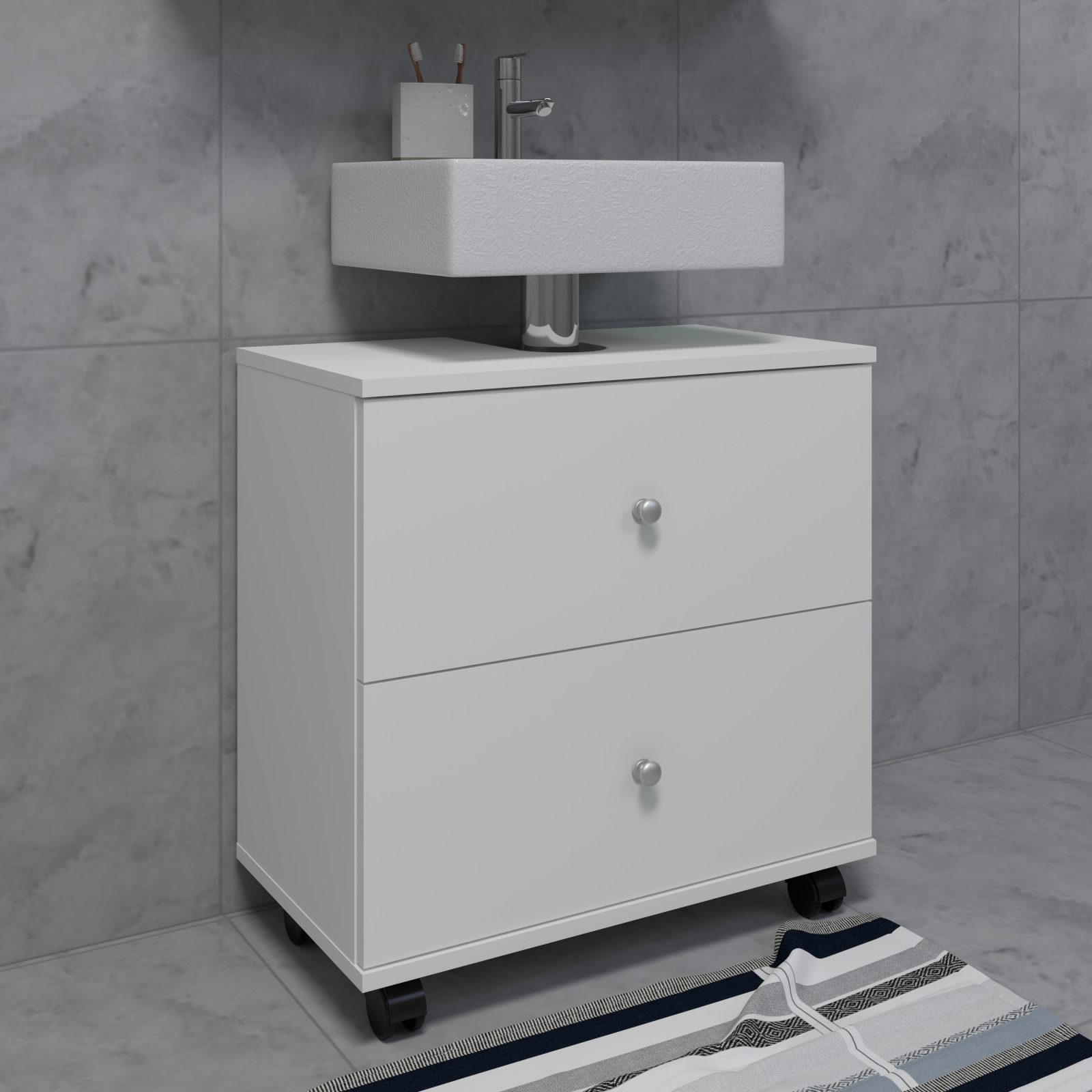 Unterschrank NILOSI L - weiß - 60 cm breit