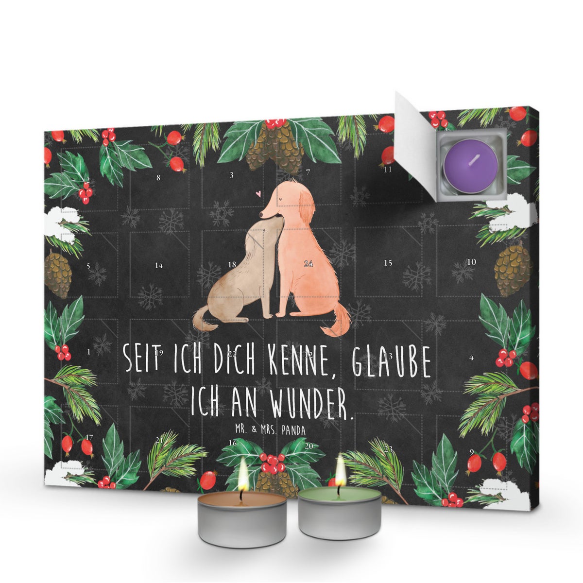 Mr. & Mrs. Panda Geurkaars Adventskalender Hond Liefde - Zwart