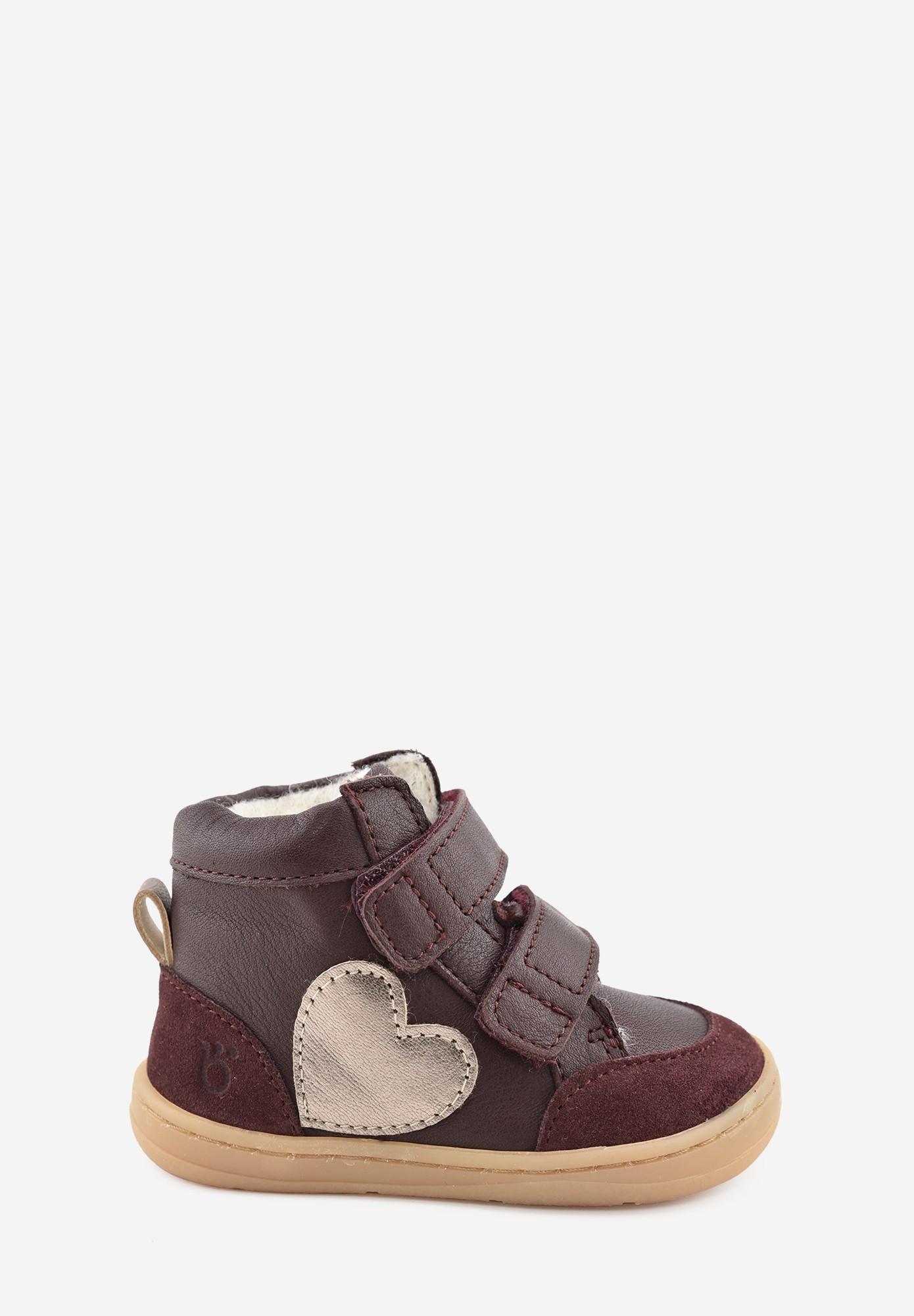 Aubépine High cœur Barefoot Wollfutter erste Schritte Bordeaux Bronze