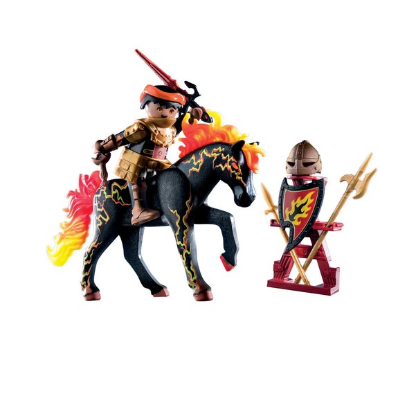Chevalier Burnham Raider avec cheval de feu Playmobil Novelmore 71213
