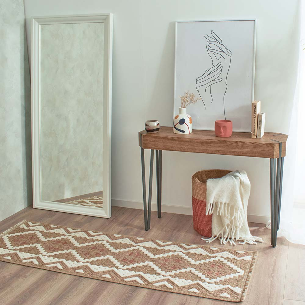 Tapis intérieur extérieur aspect jute terracotta tulum 9054 170 x 120 cm