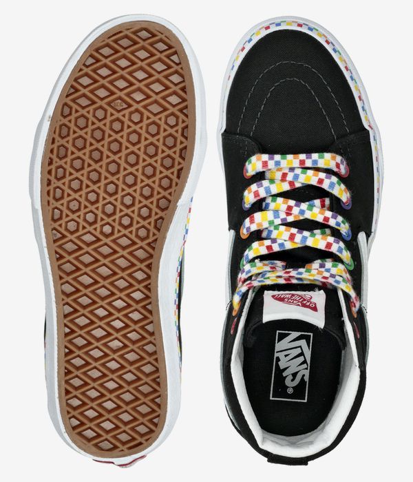 Vans Sk8-Hi Schuh kids (rainbow checkerboard black true)