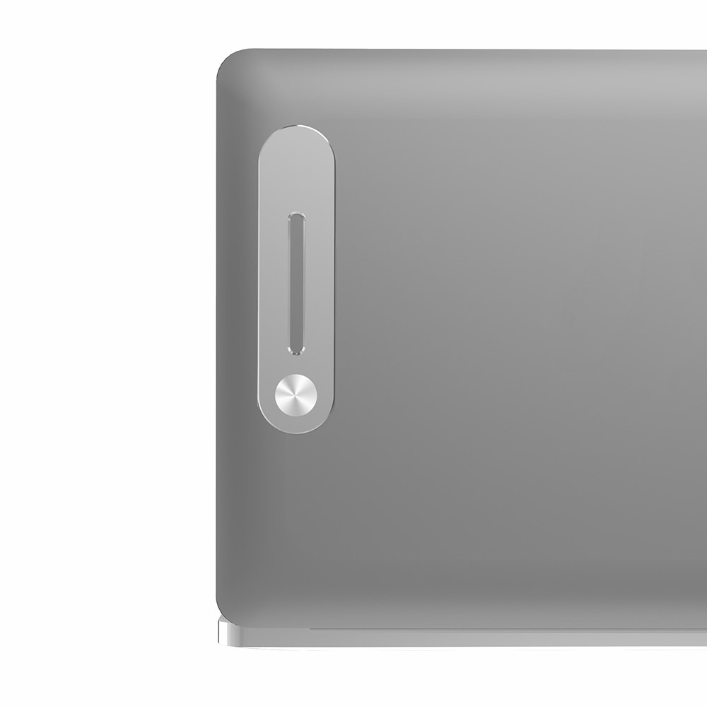 Magnetische Aluminium Laptop Erweiterung Smartphone Halterung mit Klebevorrichtung   2x Metall Magnet Aufsätze - Silber
